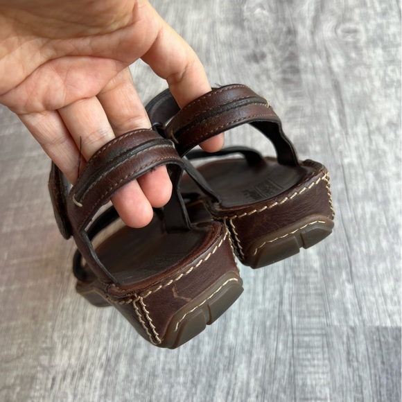 Timberland Sandals Leather Ankle Strap Wedge Smart Comfort System Women's 7 - Picture 5 of 10
